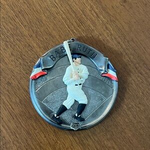 Hallmark Silver and Red Baseball Ornament